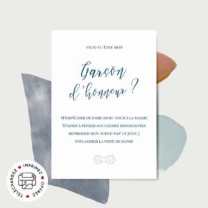 Carte demande garçon d'honneur à imprimer