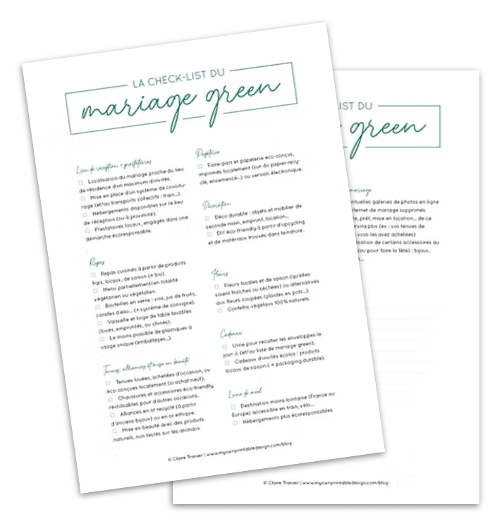 La check-list du mariage green