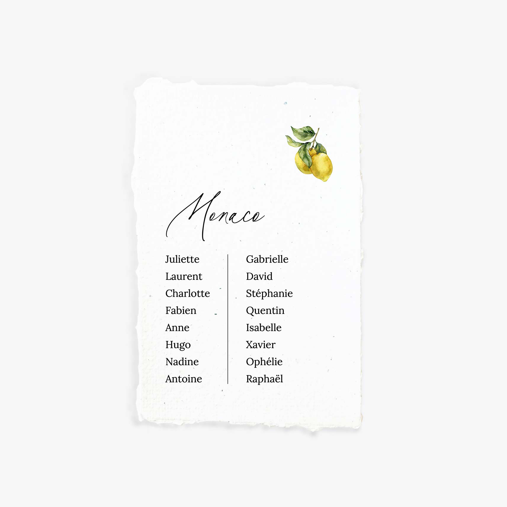 Plan de table dolce vita papier artisanal