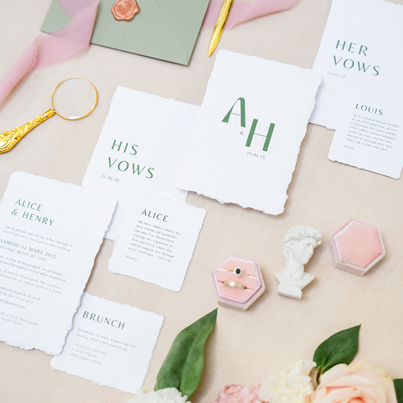 Faire-part mariage moderne et élégant