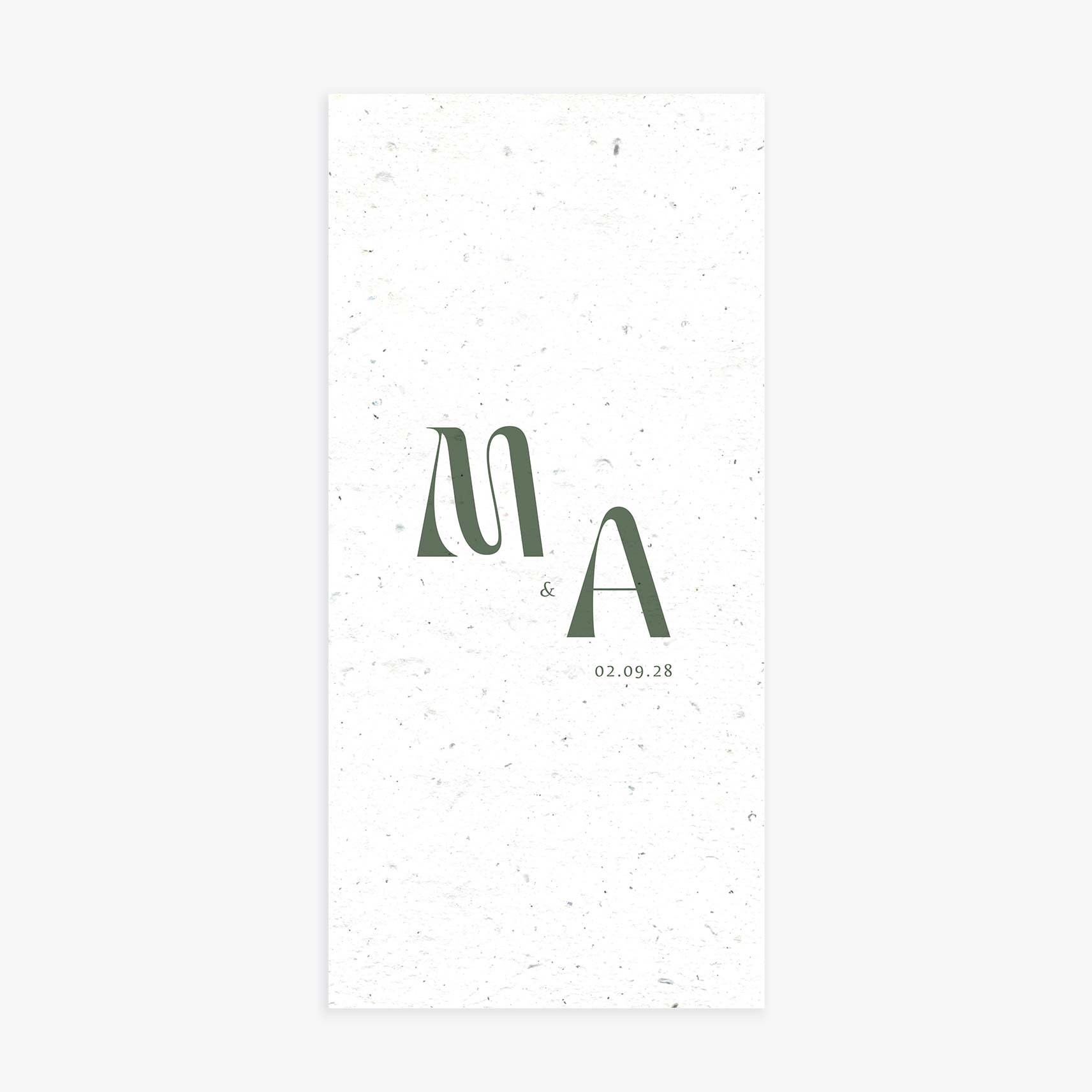 Faire-part mariage sobre et épuré à planter vert