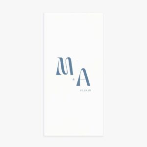 Faire-part mariage simple et chic rectangulaire bleu