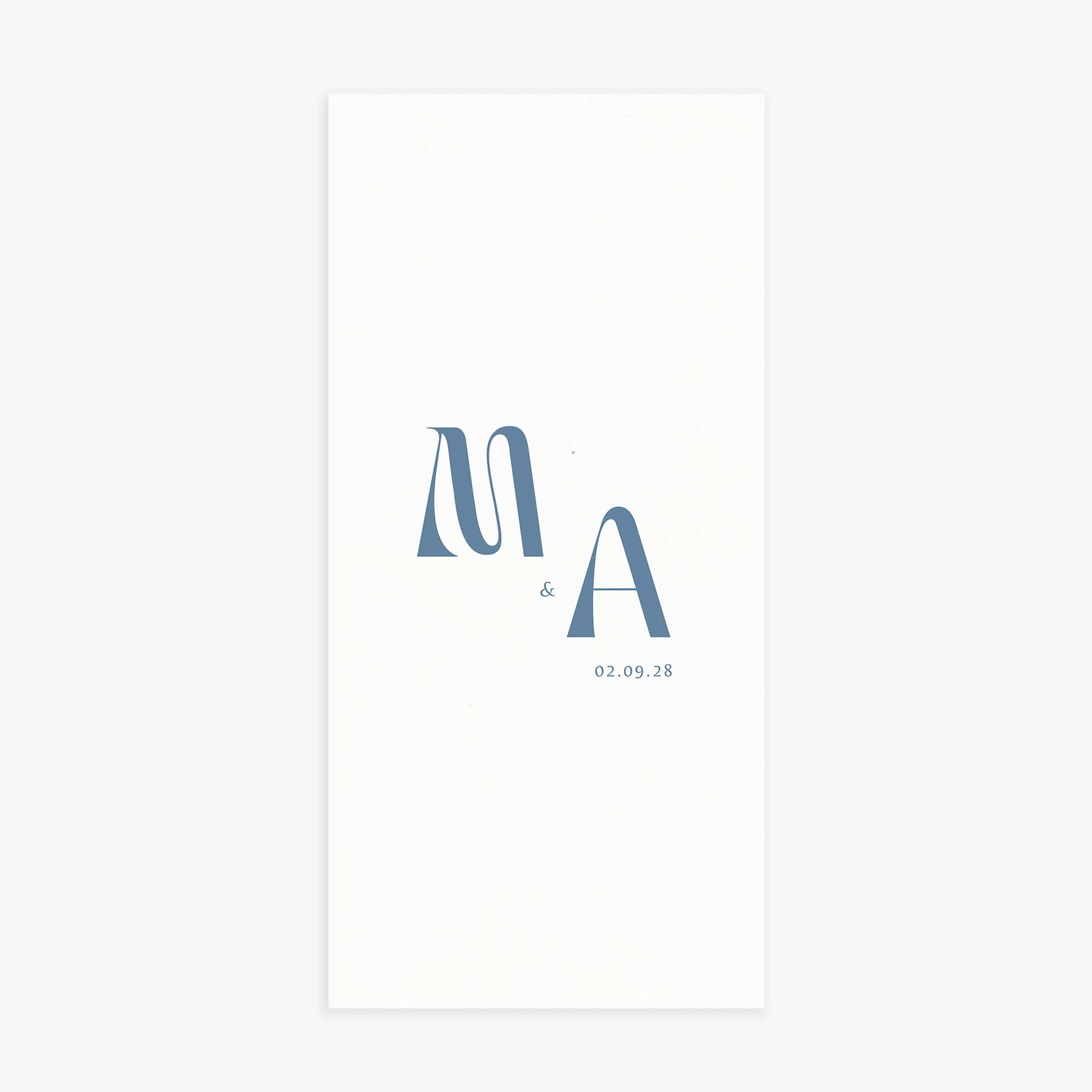 Faire-part mariage simple et chic rectangulaire bleu
