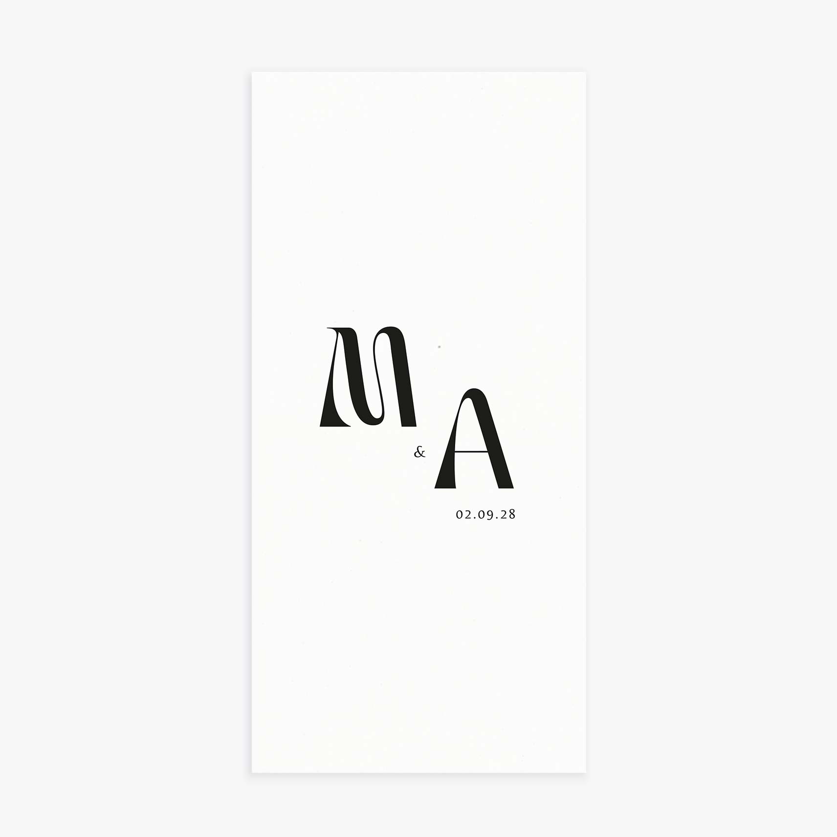 Faire-part mariage simple et chic rectangulaire noir