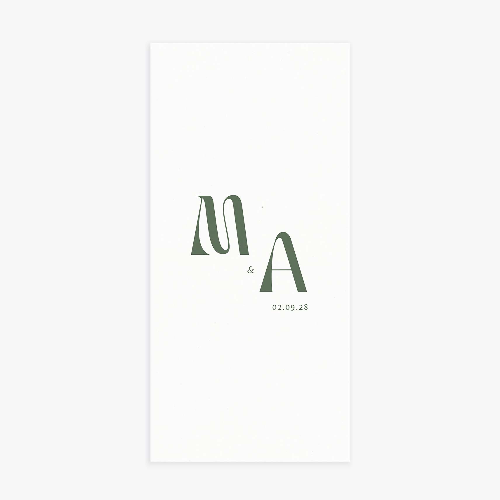 Faire-part mariage simple et chic rectangulaire vert