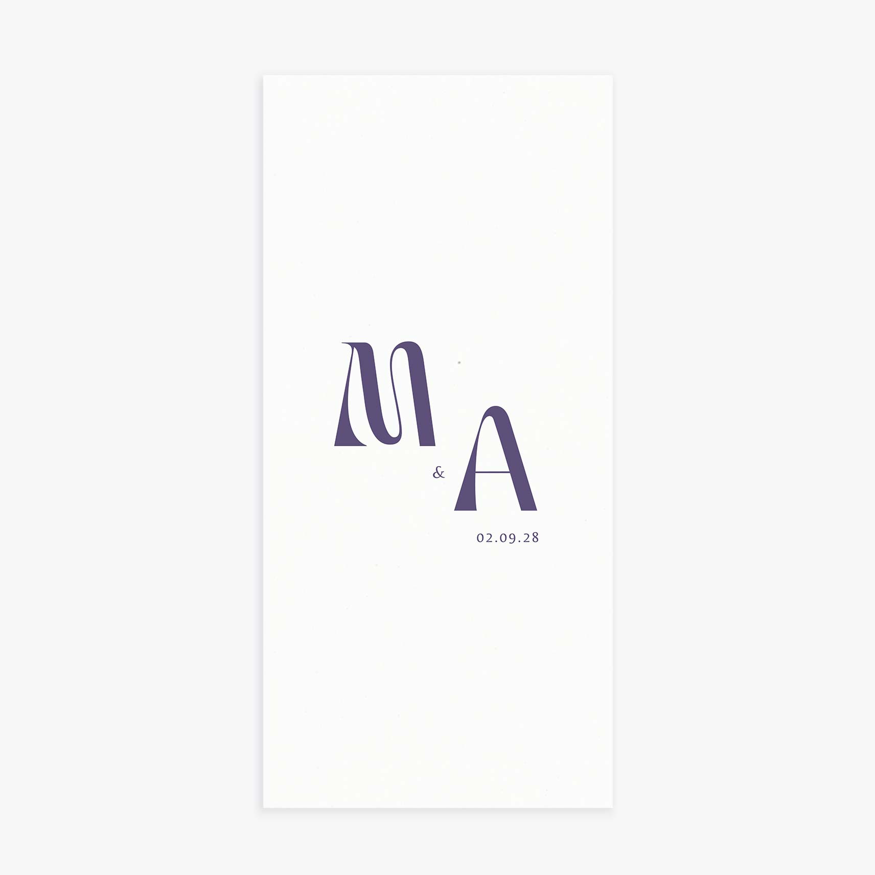 Faire-part mariage simple et chic rectangulaire violet
