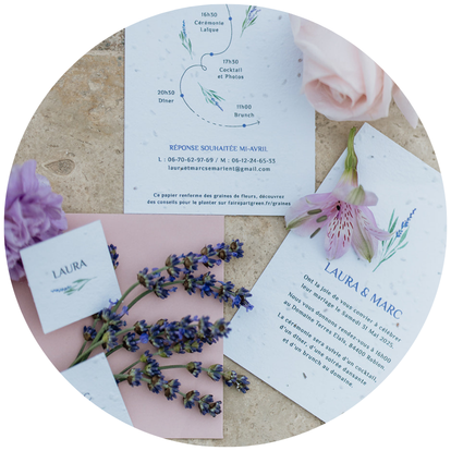 Papeterie mariage lavande