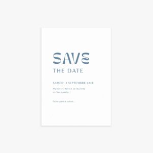 Save the date simple et chic bleu