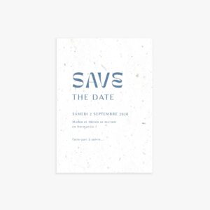 Save the date mariage original bleu