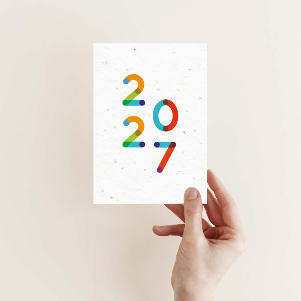 Carte de voeux professionnelle originale à planter 2027