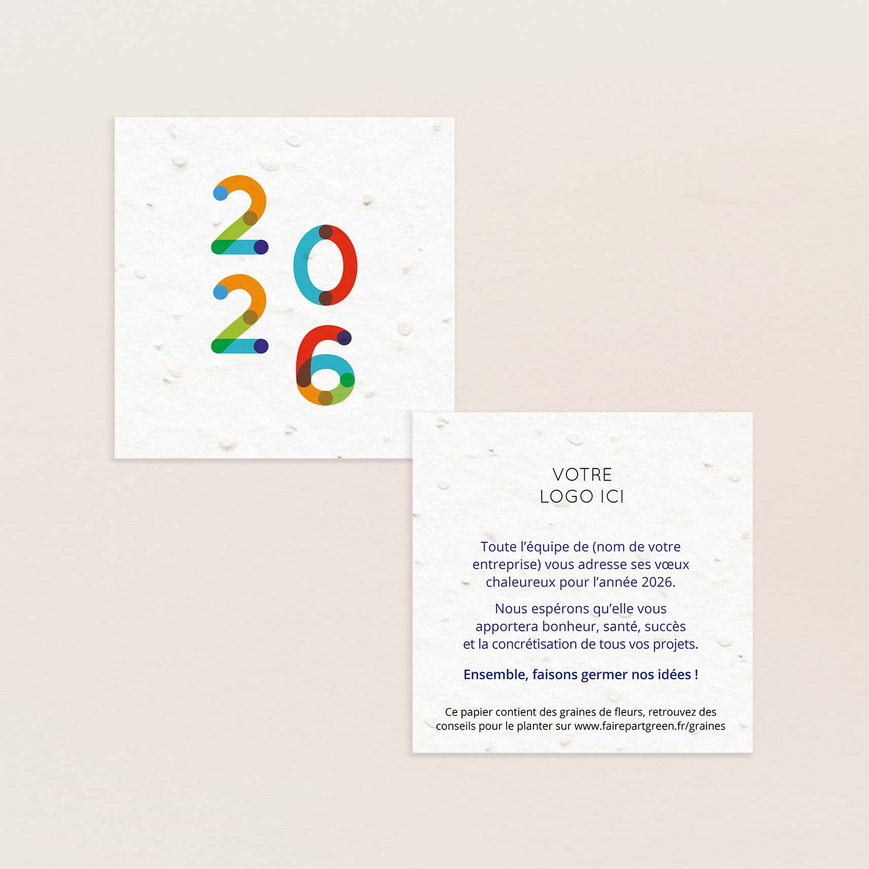 Carte de voeux à planter petit carré pep's