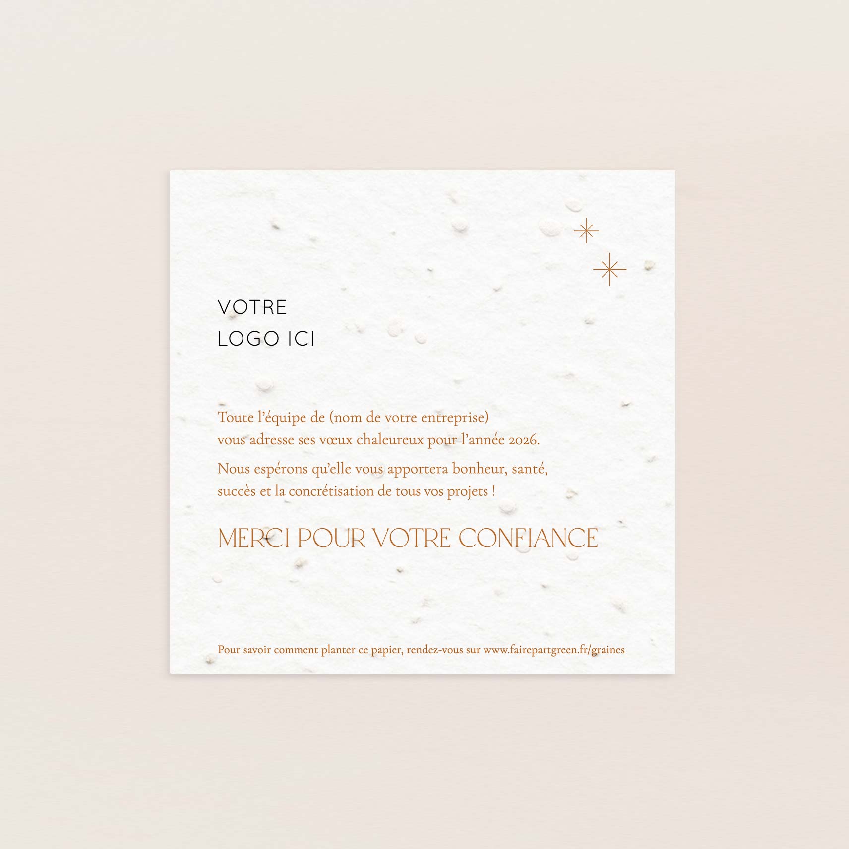 Carte de voeux à planter élégance