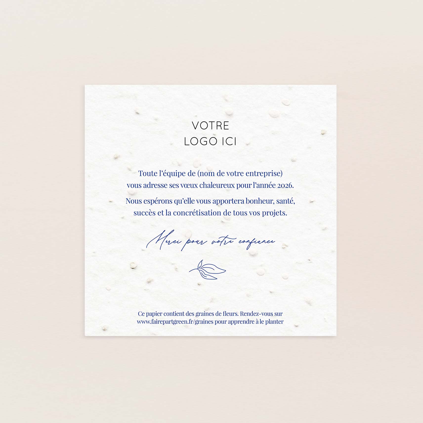 Carte de voeux à planter feuillage