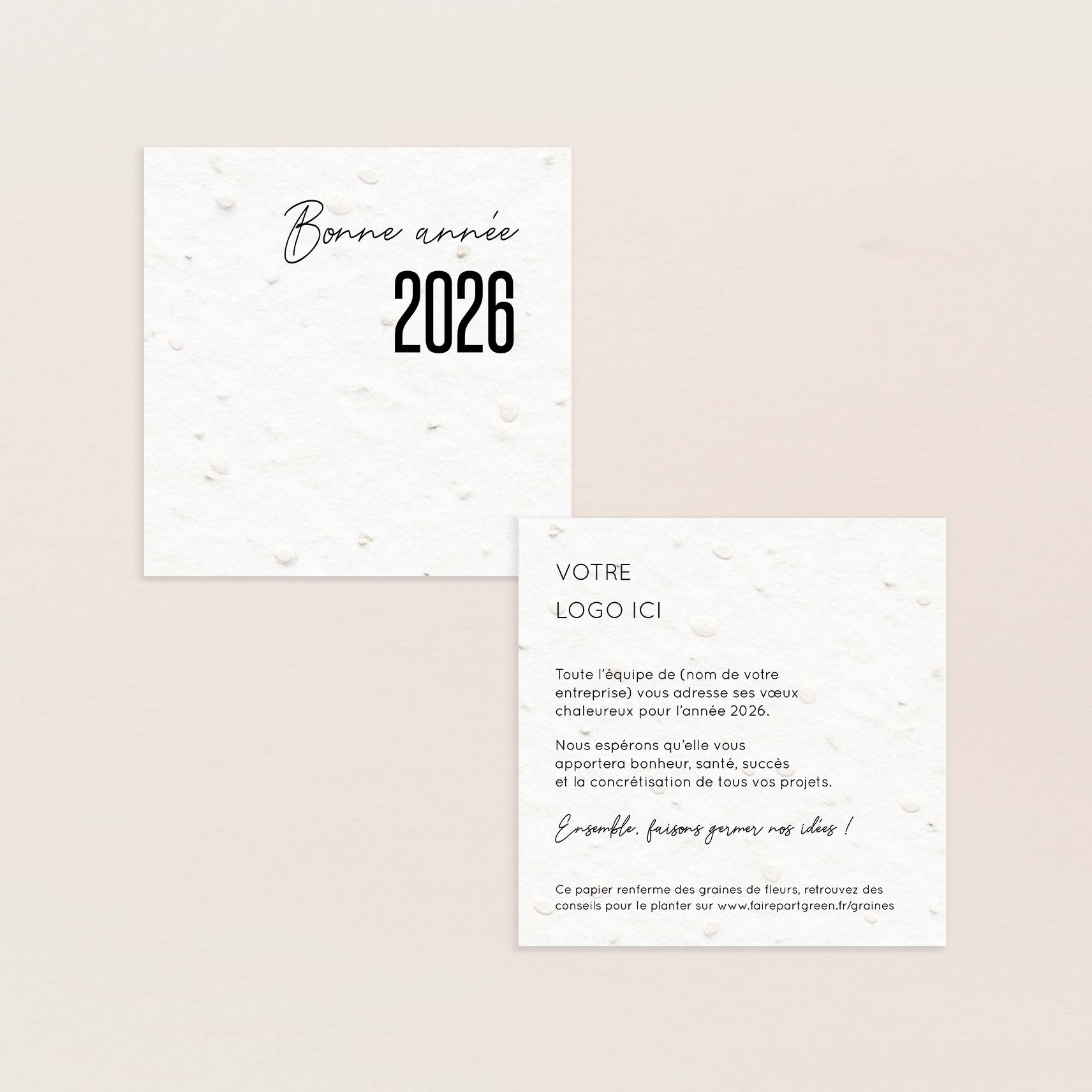 Carte de voeux à planter petit carré modernité