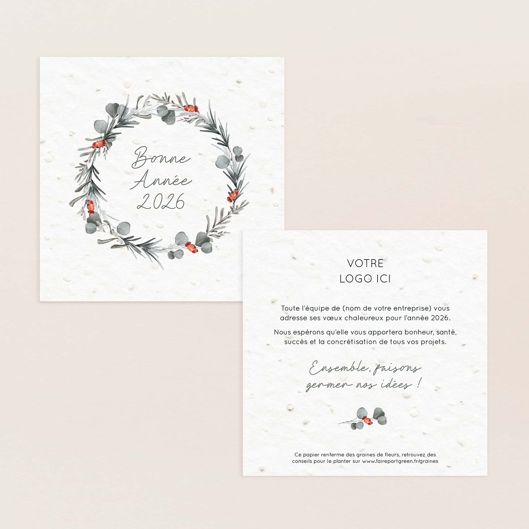 Carte de voeux à planter hiver