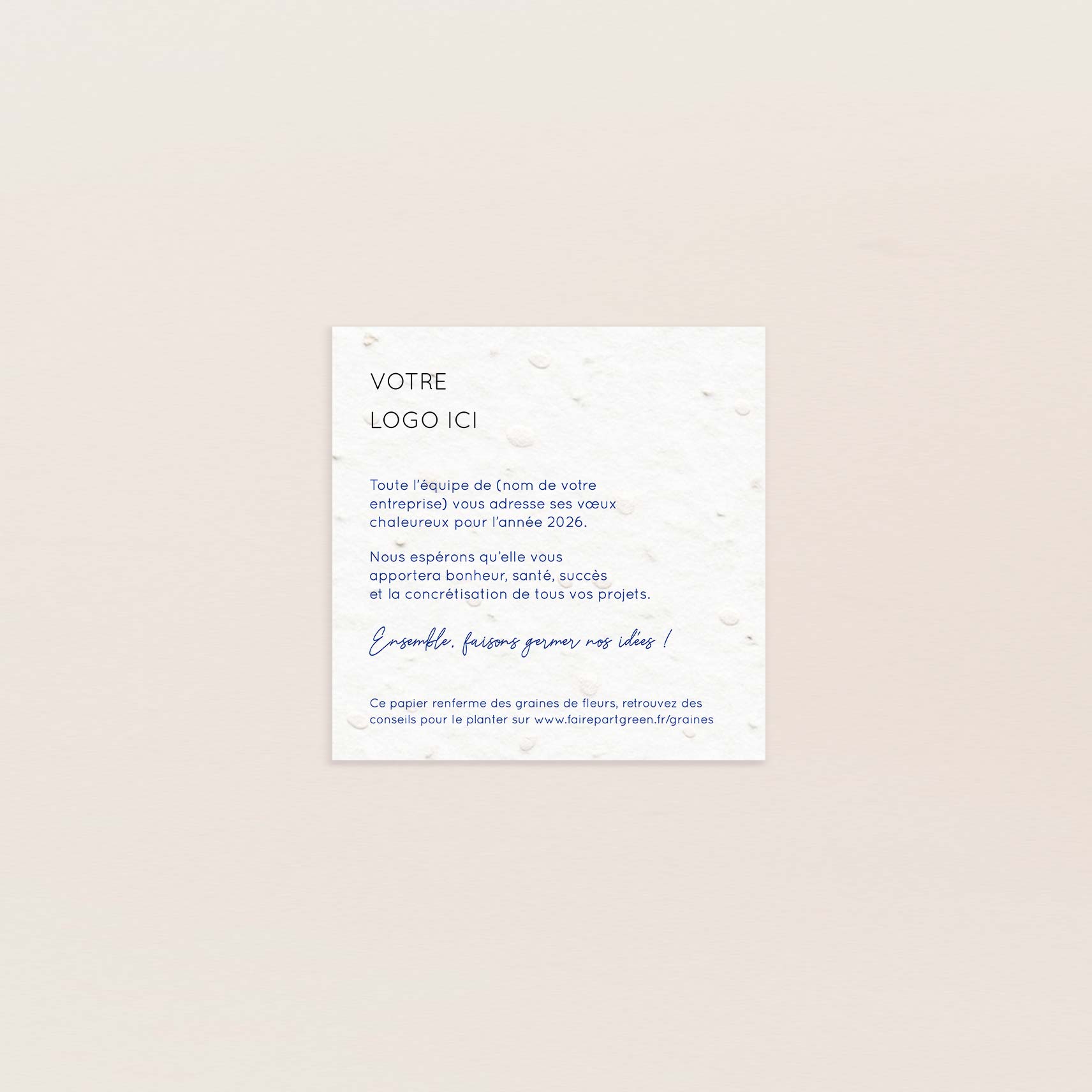 Carte de voeux à planter petit carré modernité