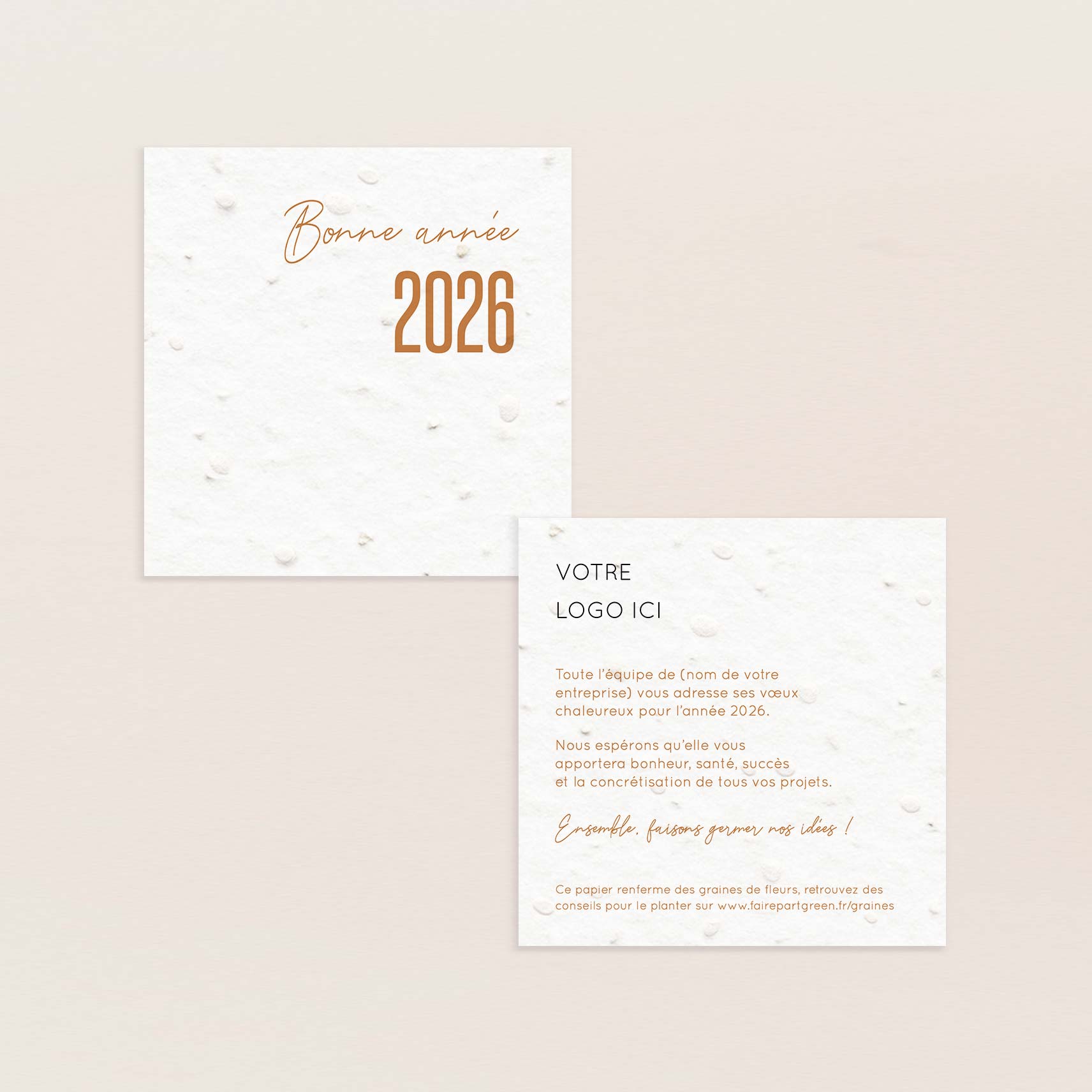 Carte de voeux à planter petit carré modernité