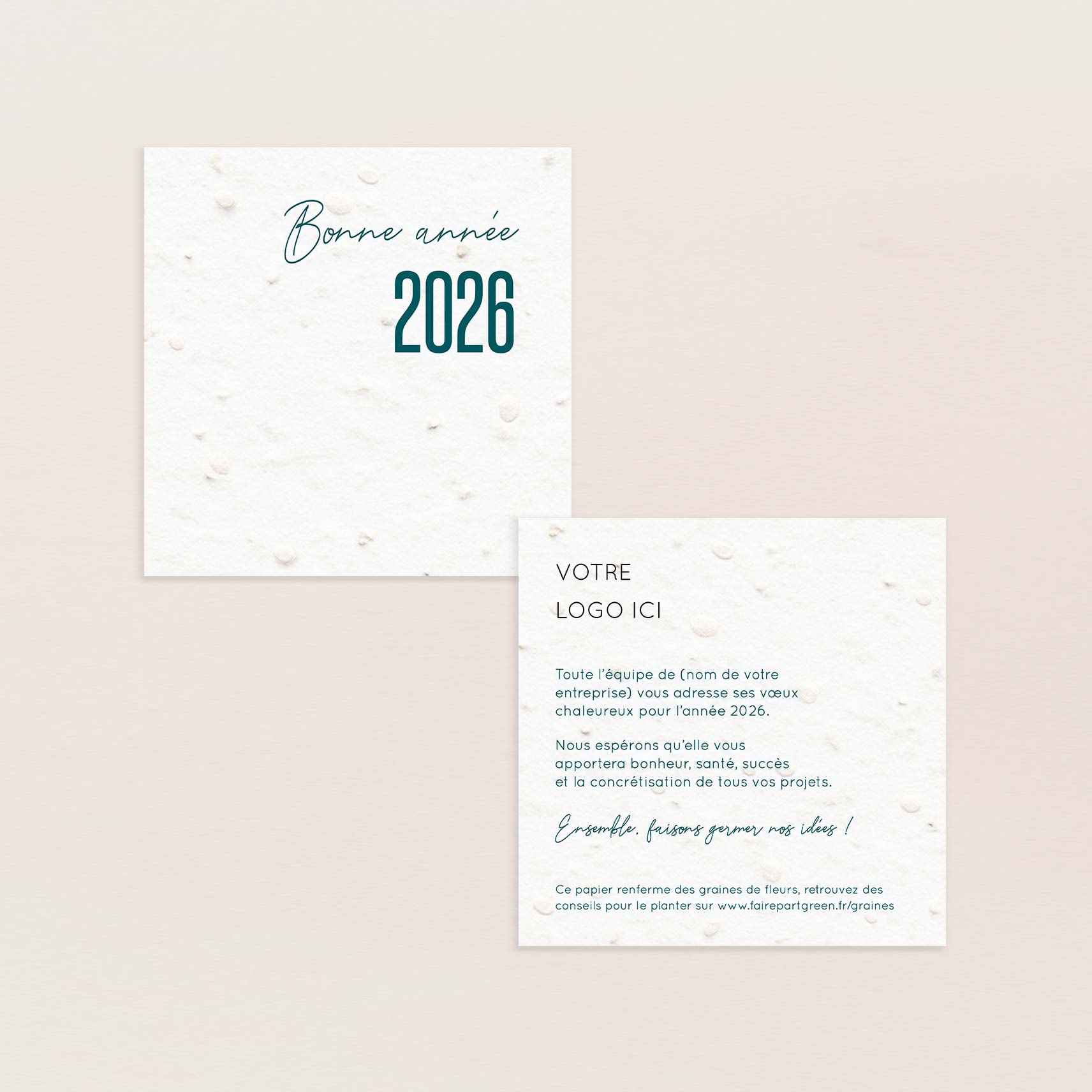 Carte de voeux à planter petit carré modernité