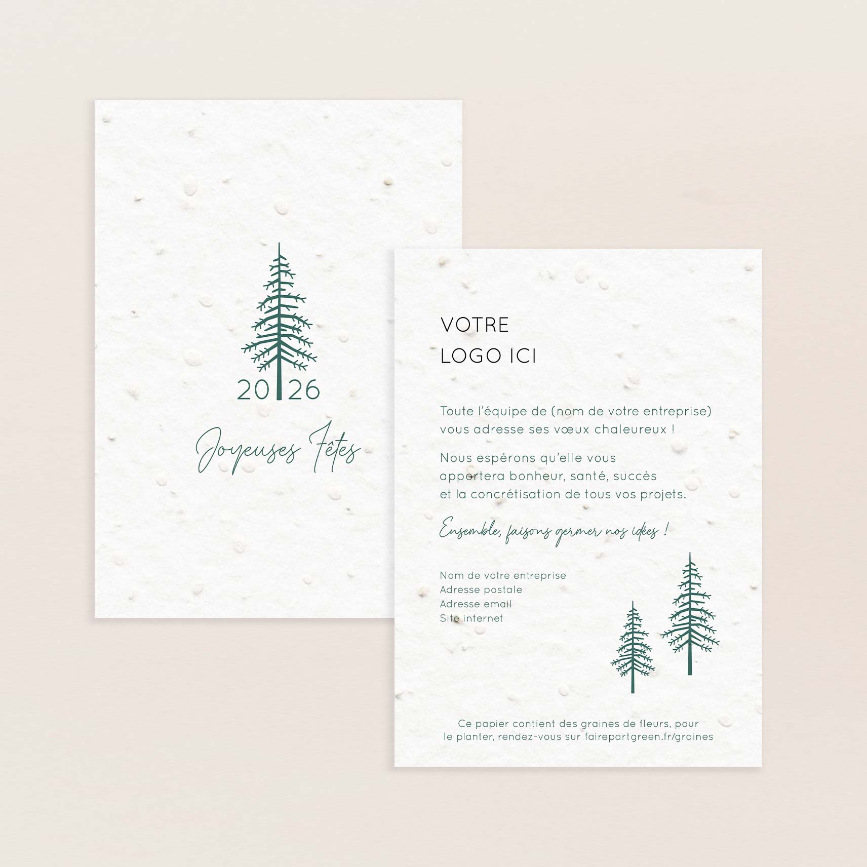 Carte de voeux ensemencée forêt