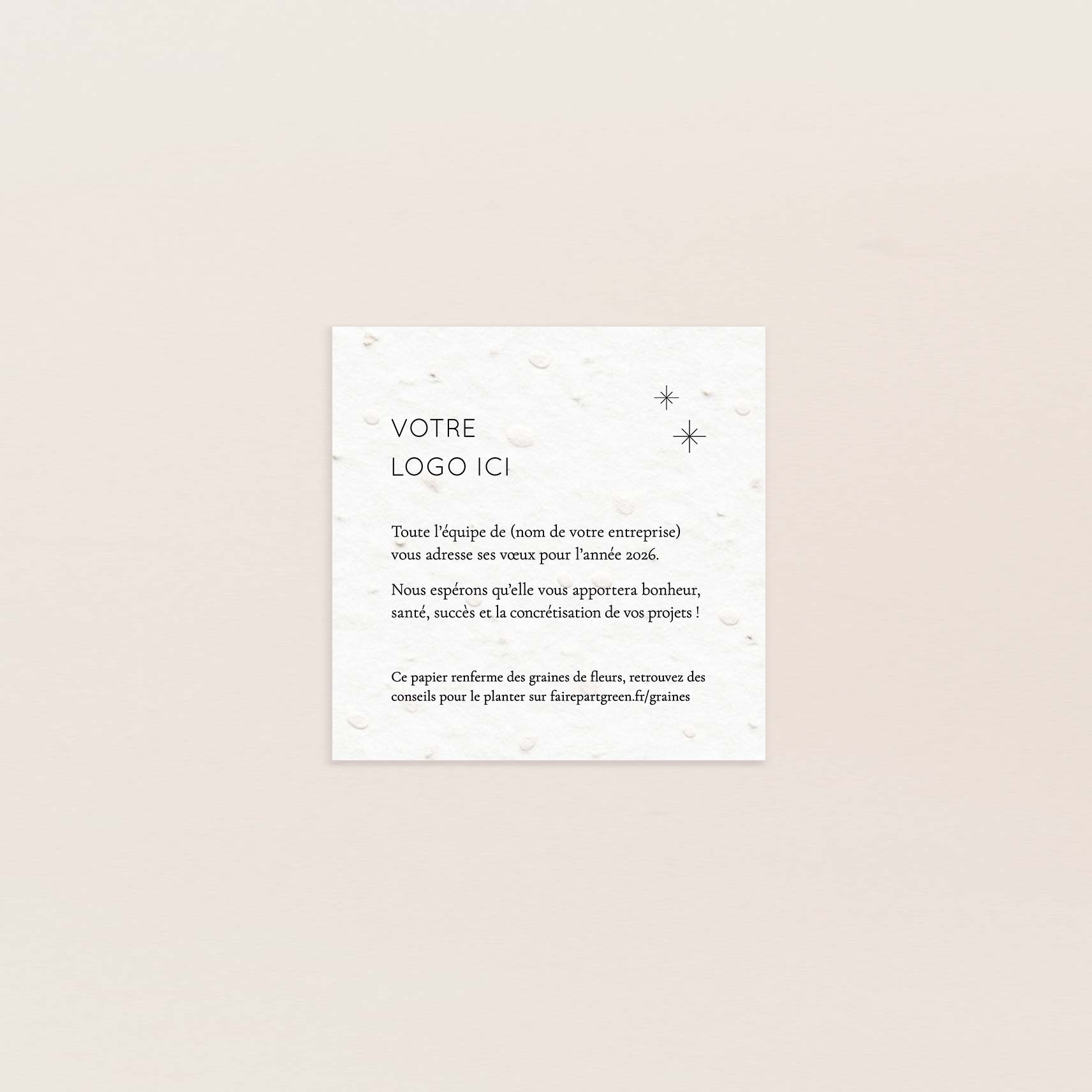 Carte de voeux à planter petit carré élégance