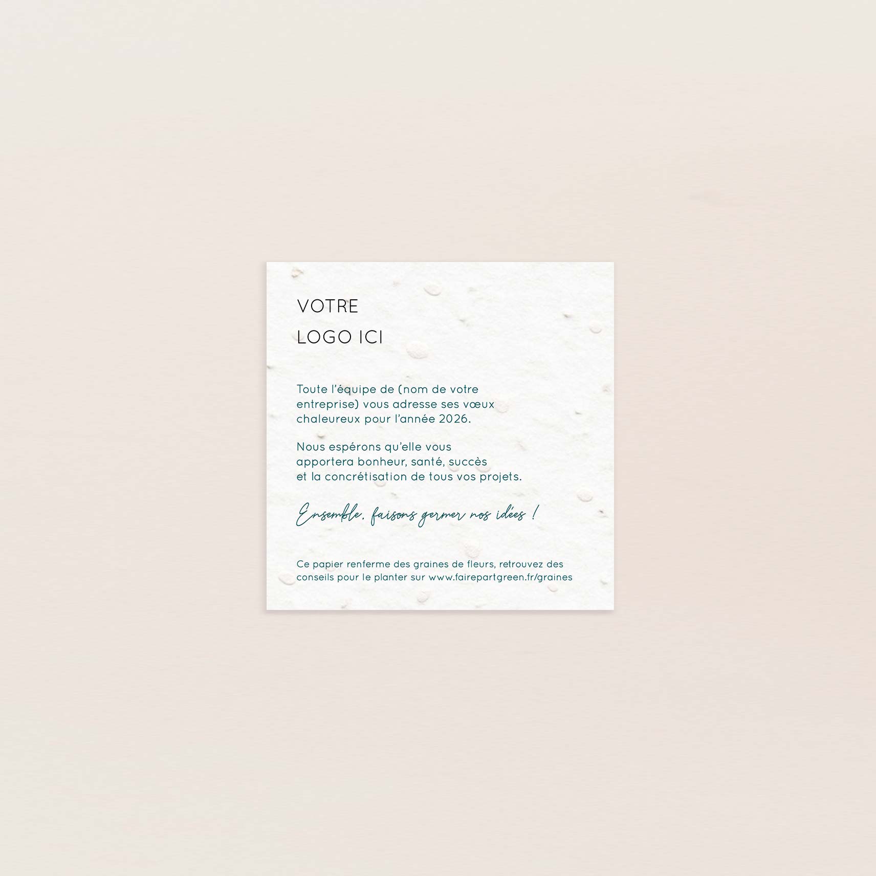 Carte de voeux à planter petit carré modernité