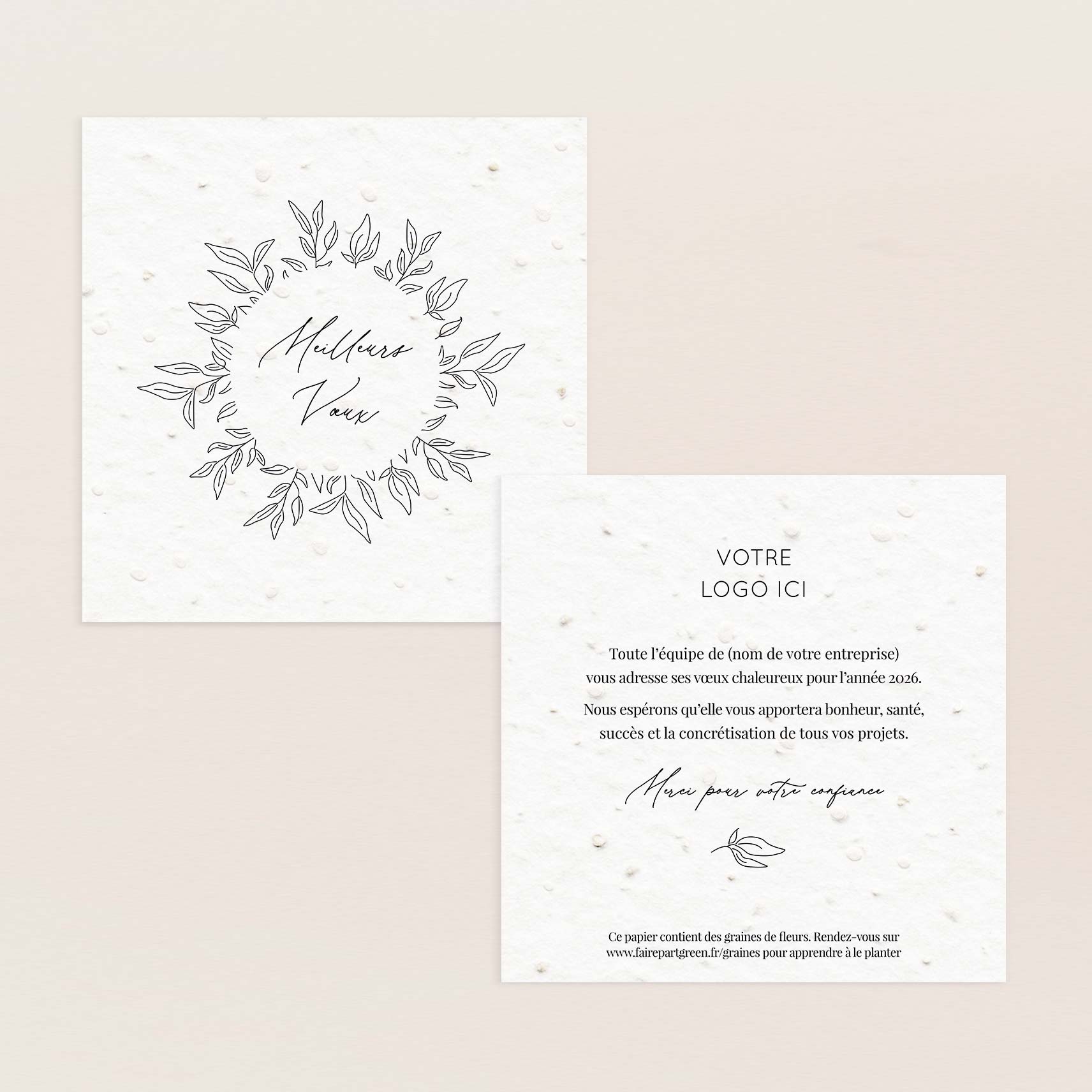 Carte de voeux à planter feuillage