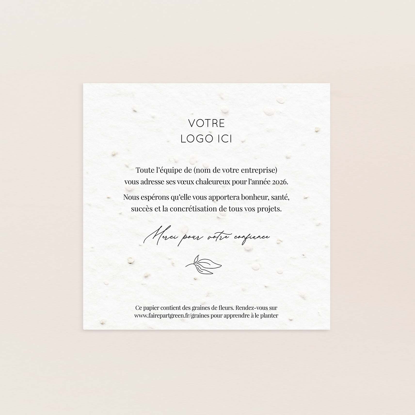 Carte de voeux à planter feuillage