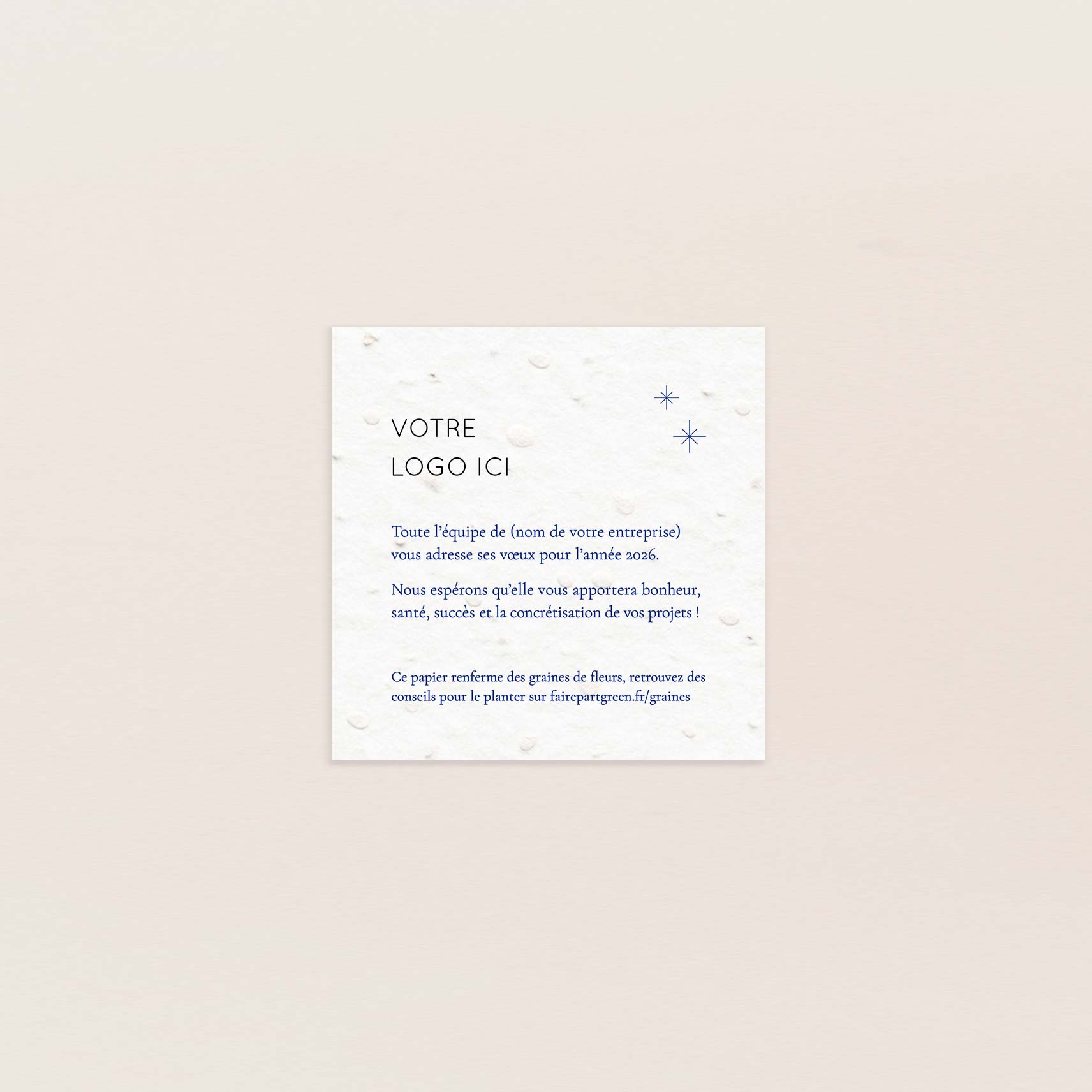 Carte de voeux à planter petit carré élégance
