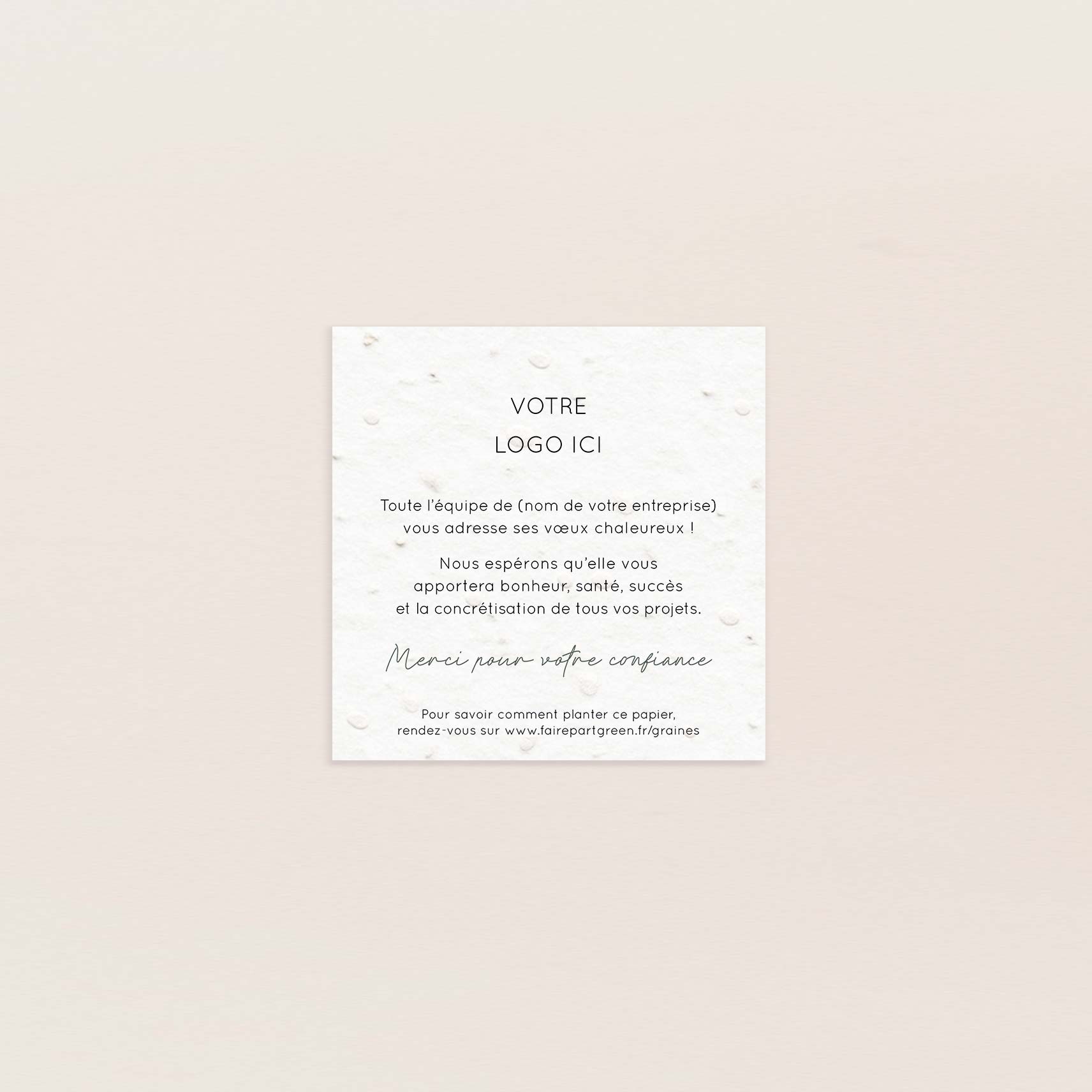 Carte de voeux à planter petit carré hiver