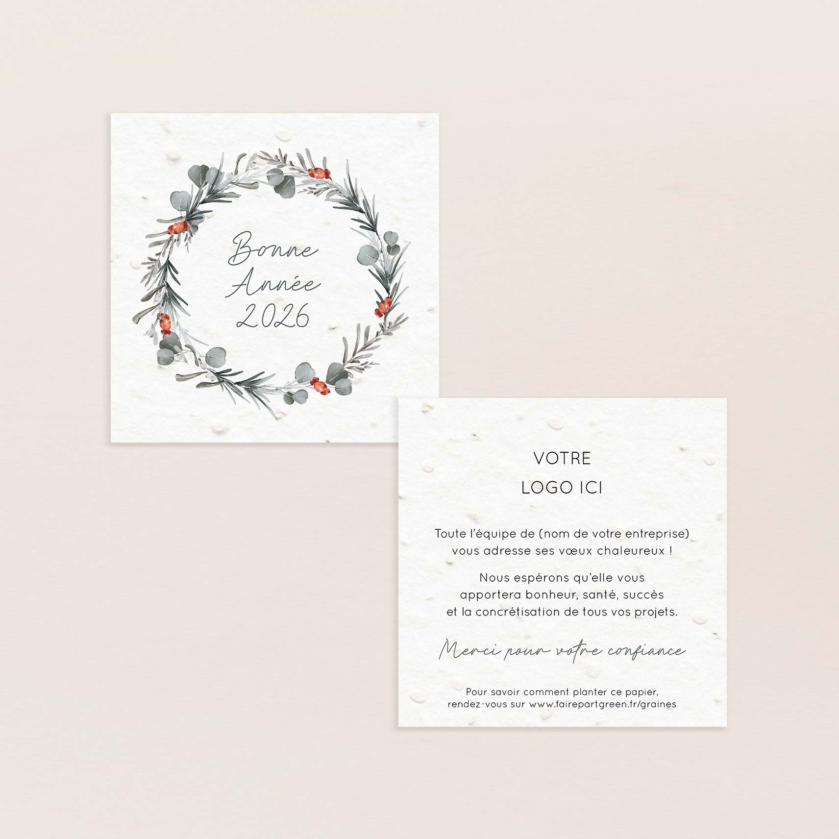 Carte de voeux à planter petit carré hiver