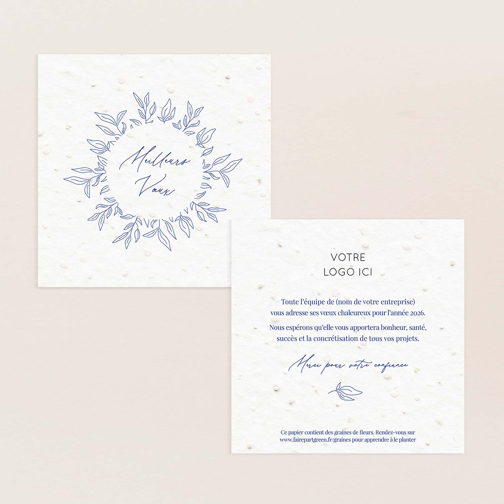 Carte de voeux à planter feuillage