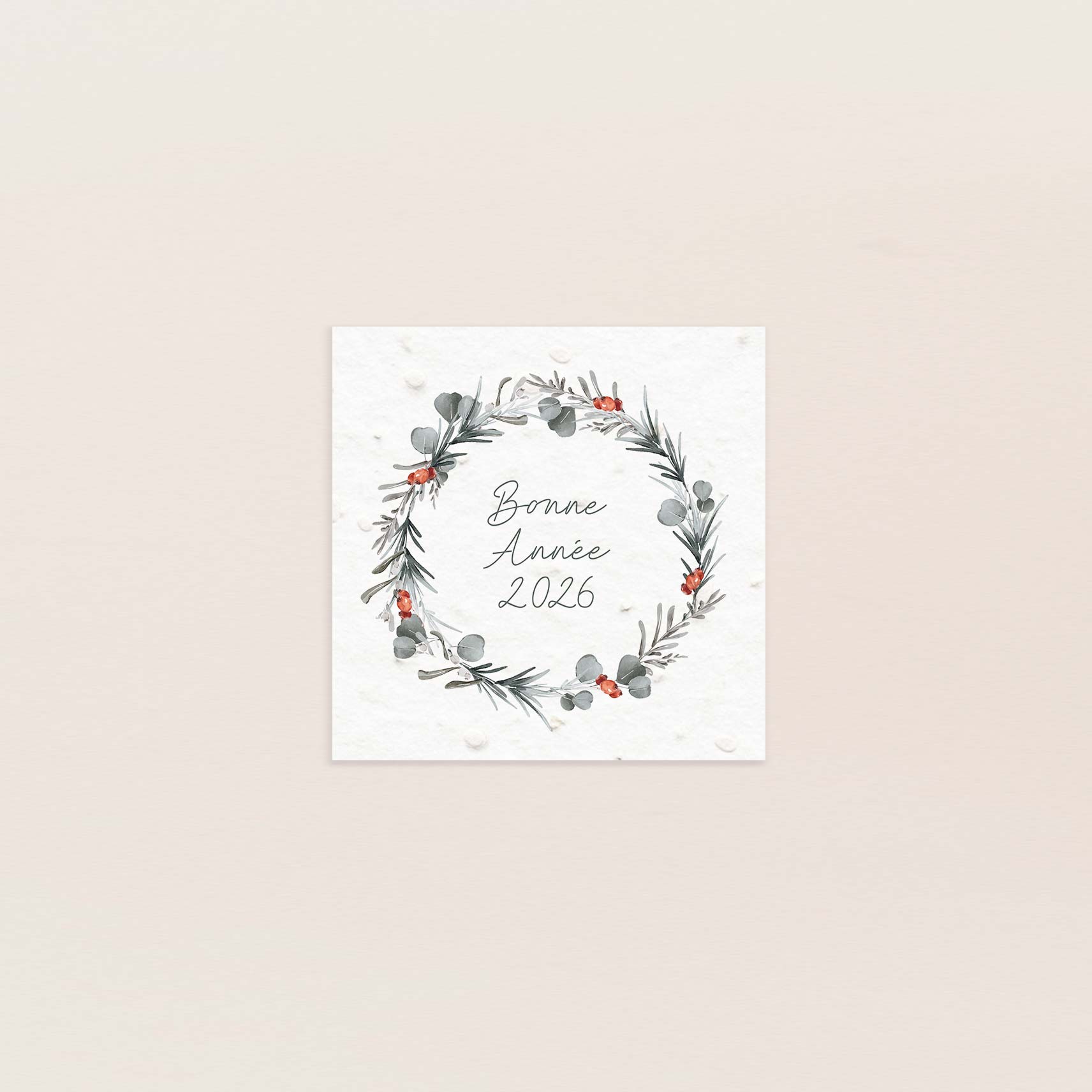 Carte de voeux à planter petit carré hiver