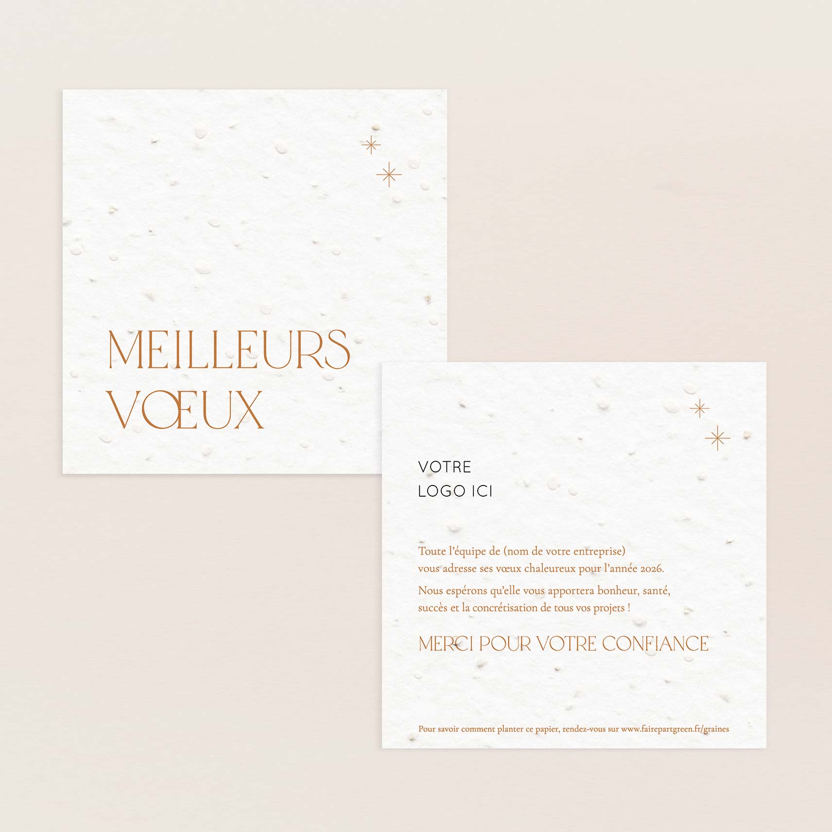 Carte de voeux à planter élégance