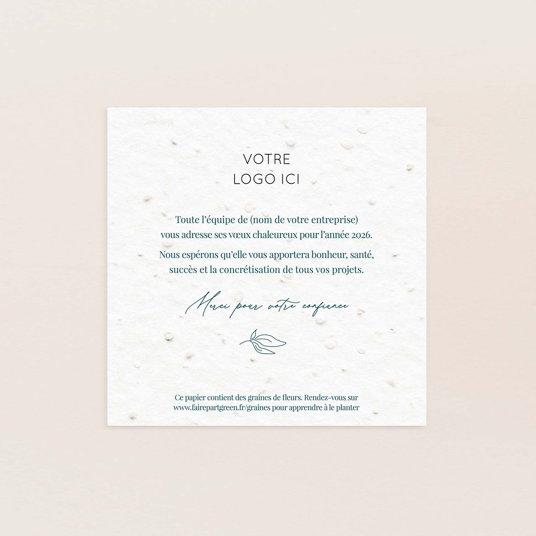 Carte de voeux à planter feuillage