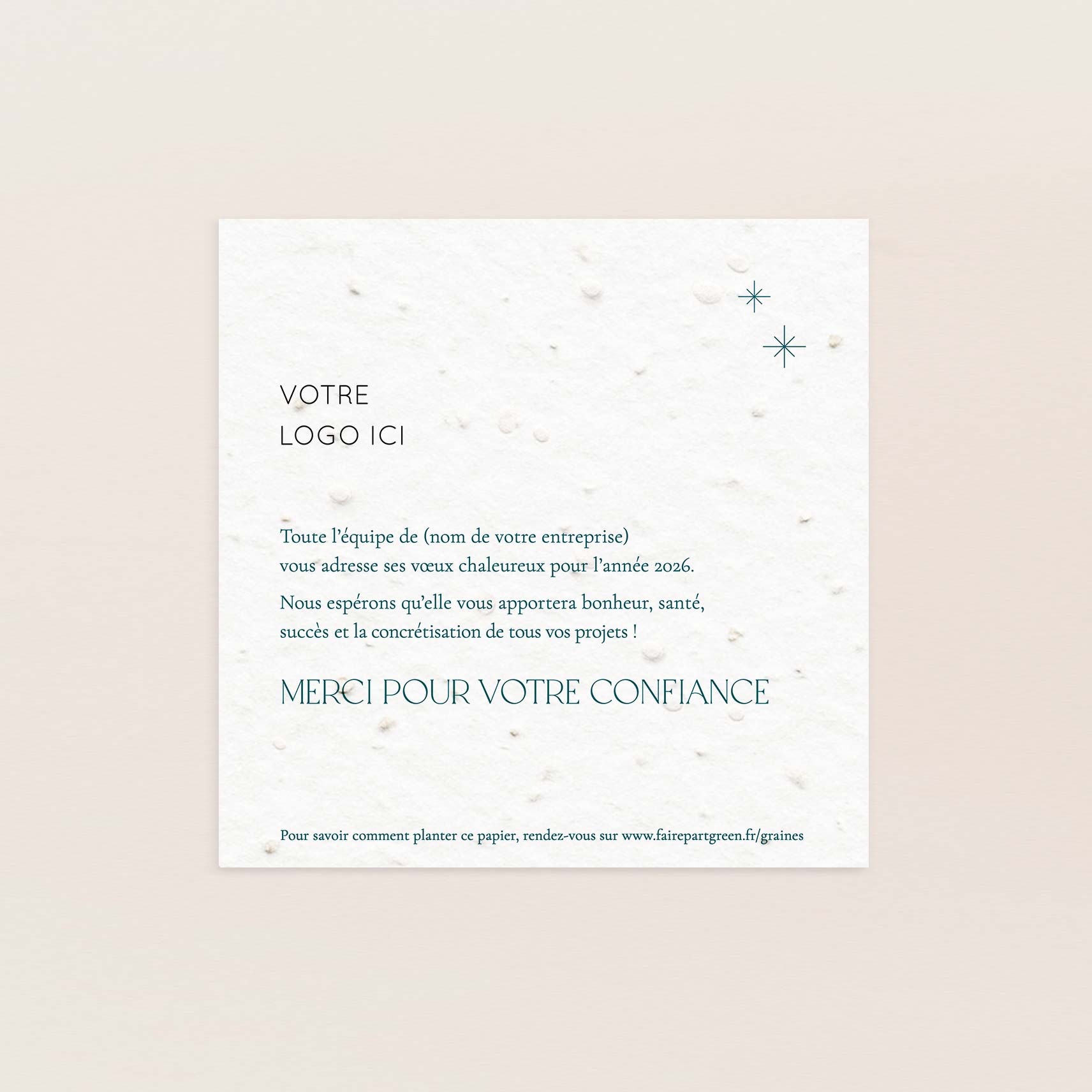 Carte de voeux à planter élégance
