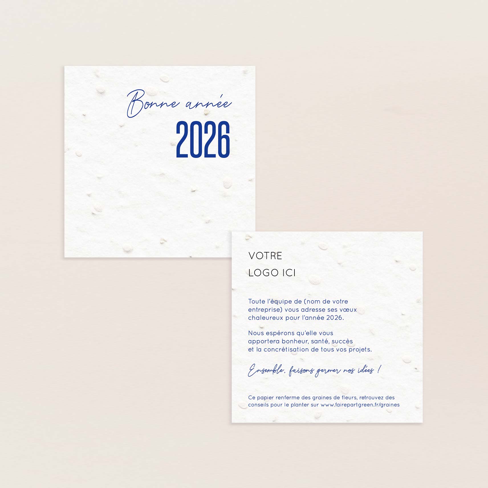 Carte de voeux à planter petit carré modernité