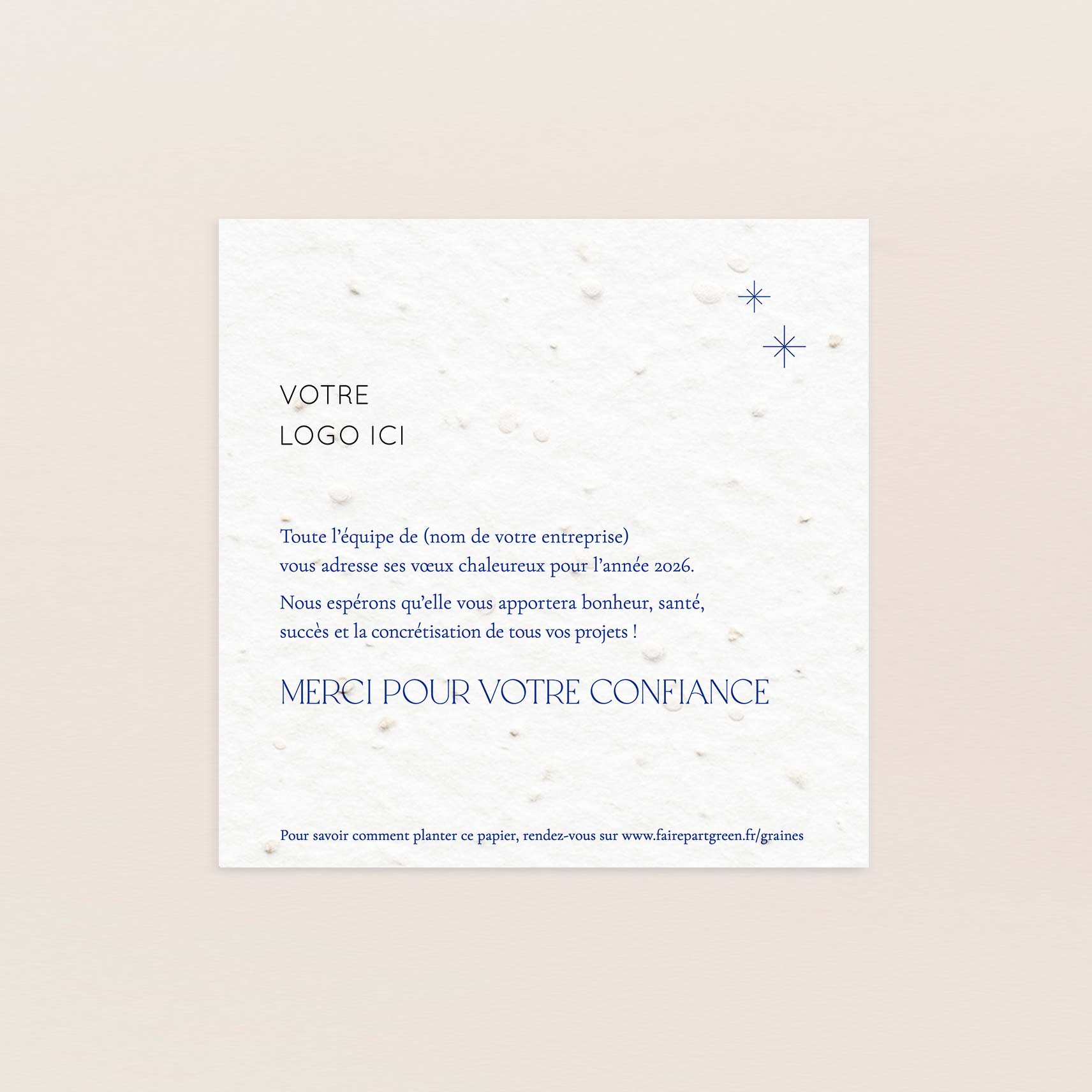Carte de voeux à planter élégance