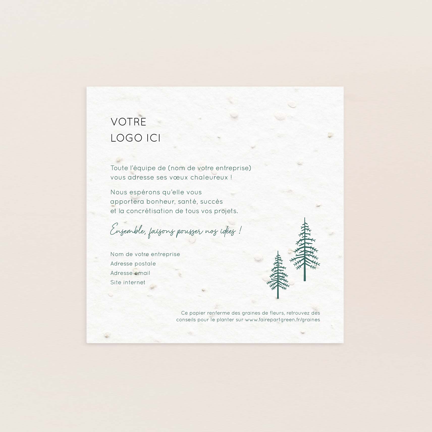 Carte de voeux à planter forêt