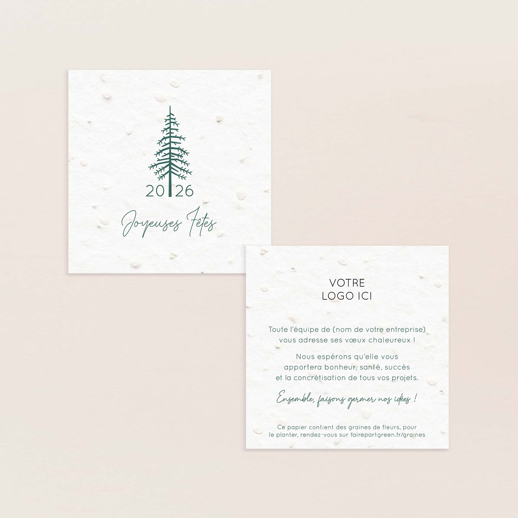 Carte de voeux à planter forêt