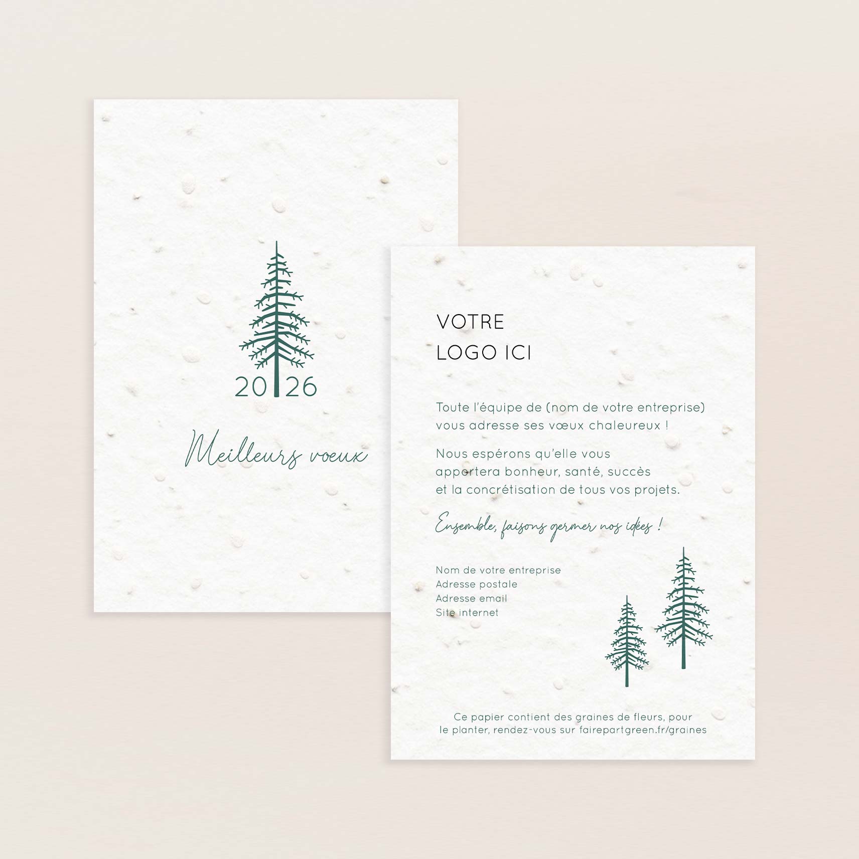 Carte de voeux ensemencée forêt