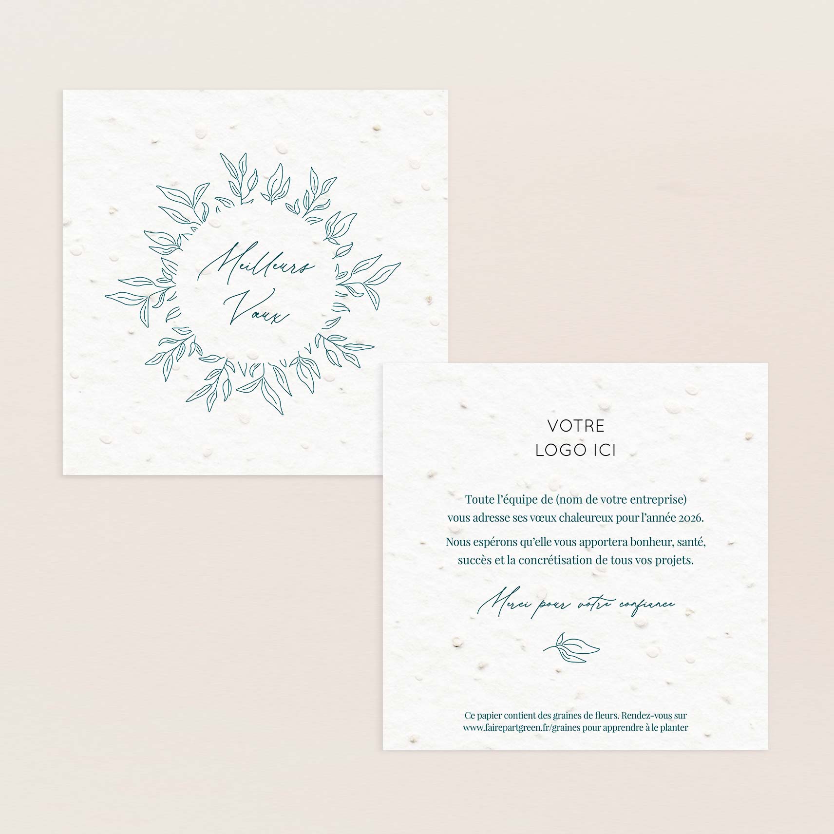 Carte de voeux à planter feuillage