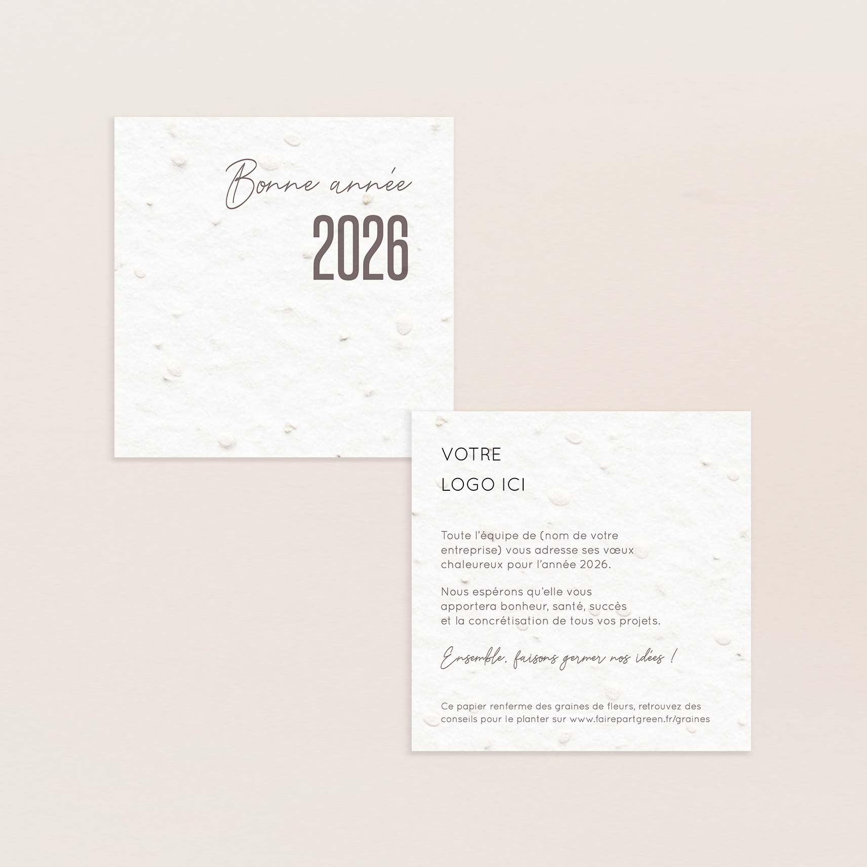 Carte de voeux à planter petit carré modernité