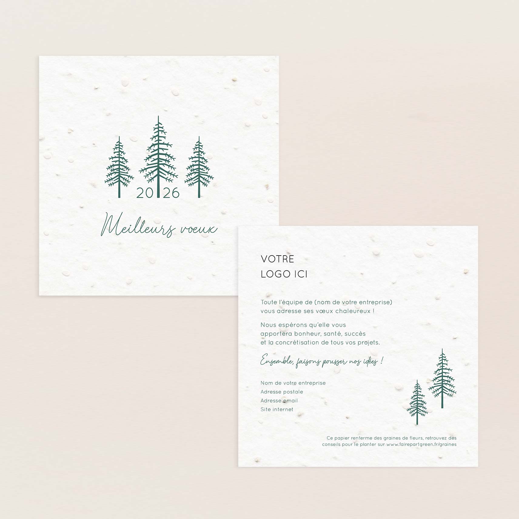 Carte de voeux à planter forêt