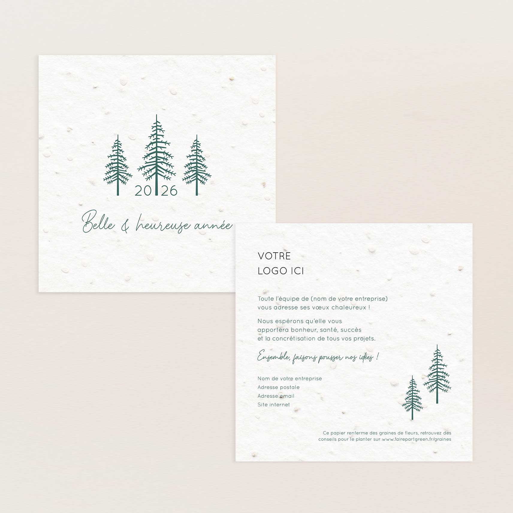Carte de voeux à planter forêt