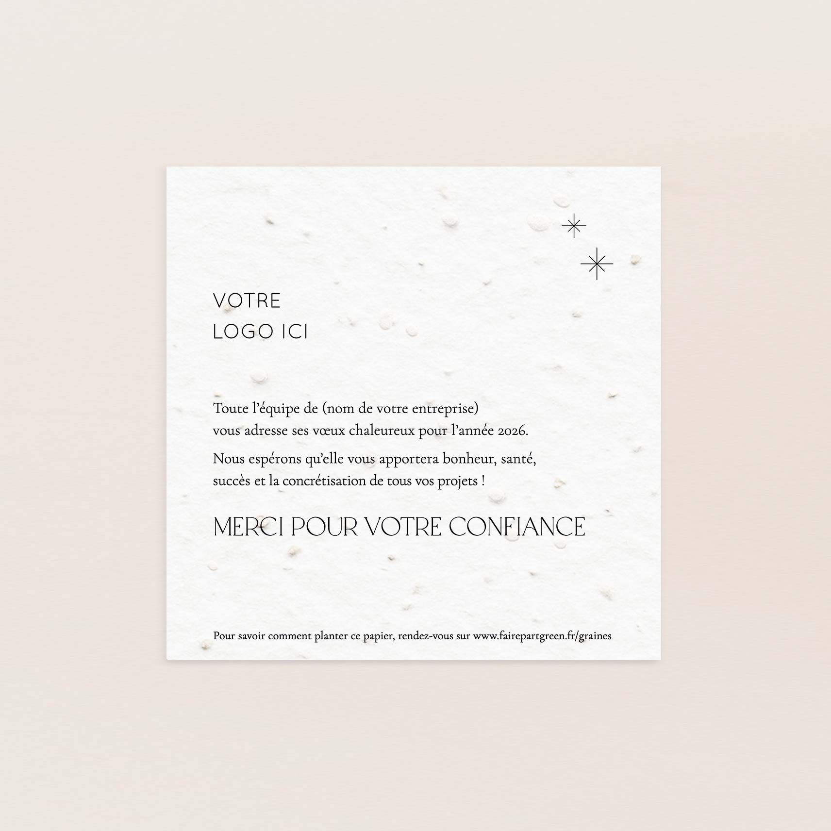 Carte de voeux à planter élégance