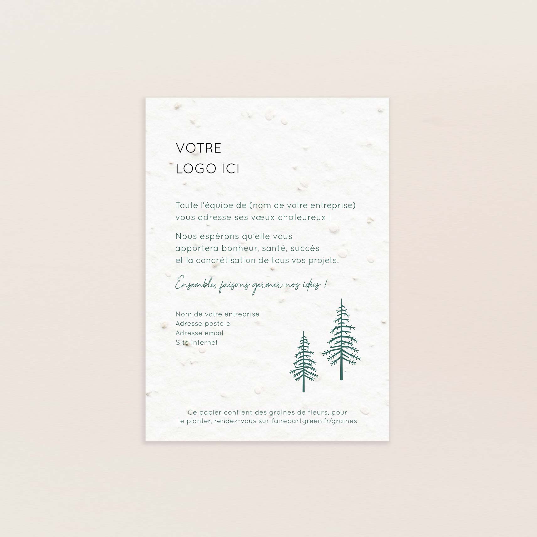 Carte de voeux ensemencée forêt