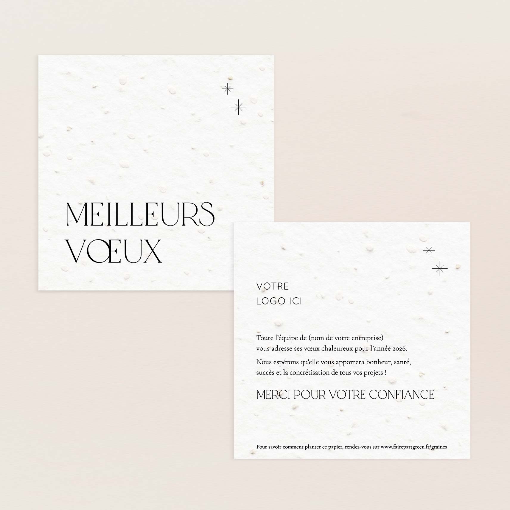 Carte de voeux à planter élégance