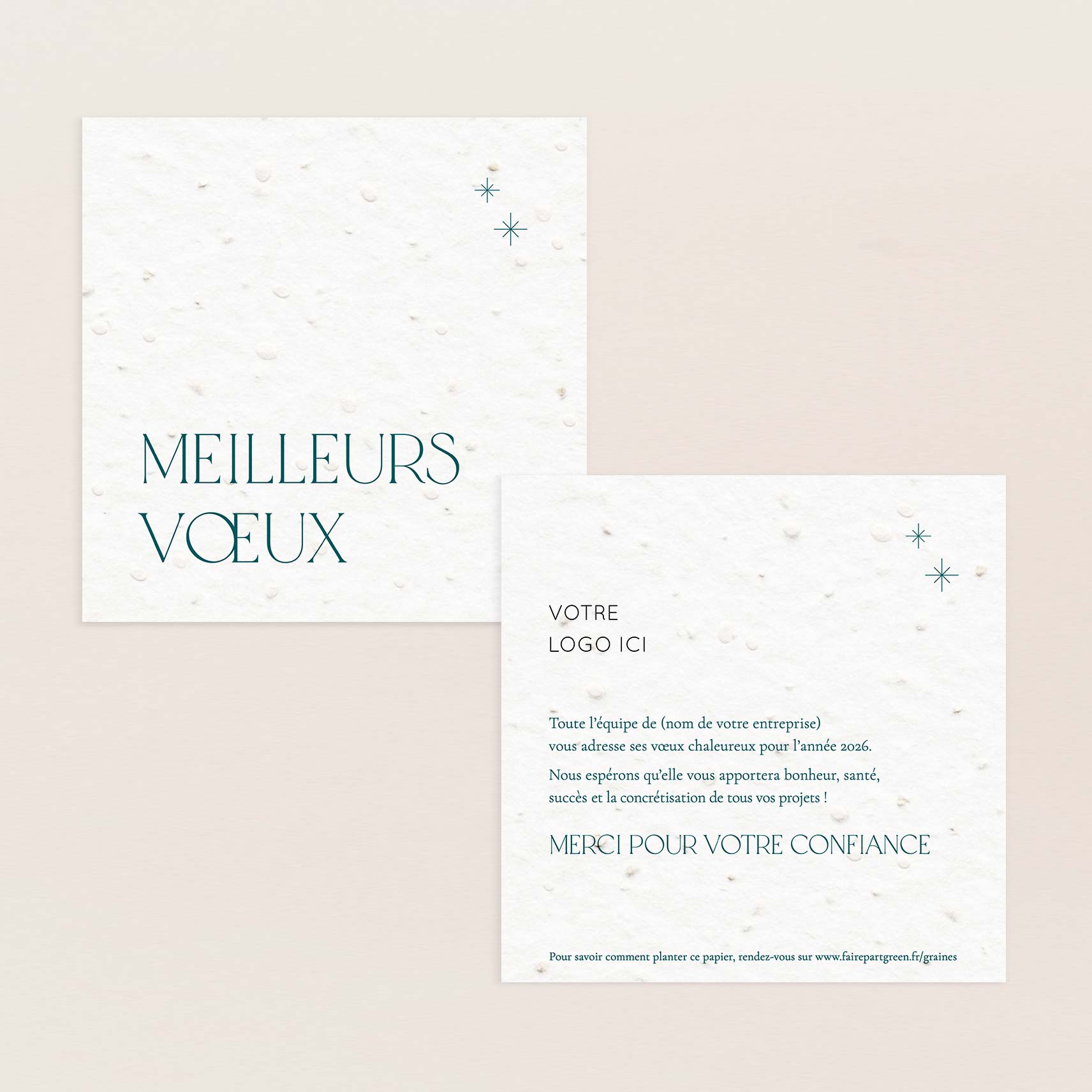 Carte de voeux à planter élégance